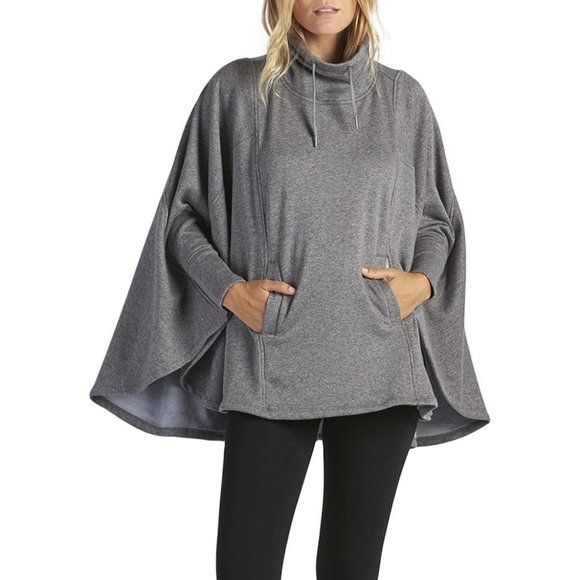 UGG $110 1096829 Pichot Turtleneck Poncho Grey Heather Pockets  SZ XS/S … - Picture 2 of 5
